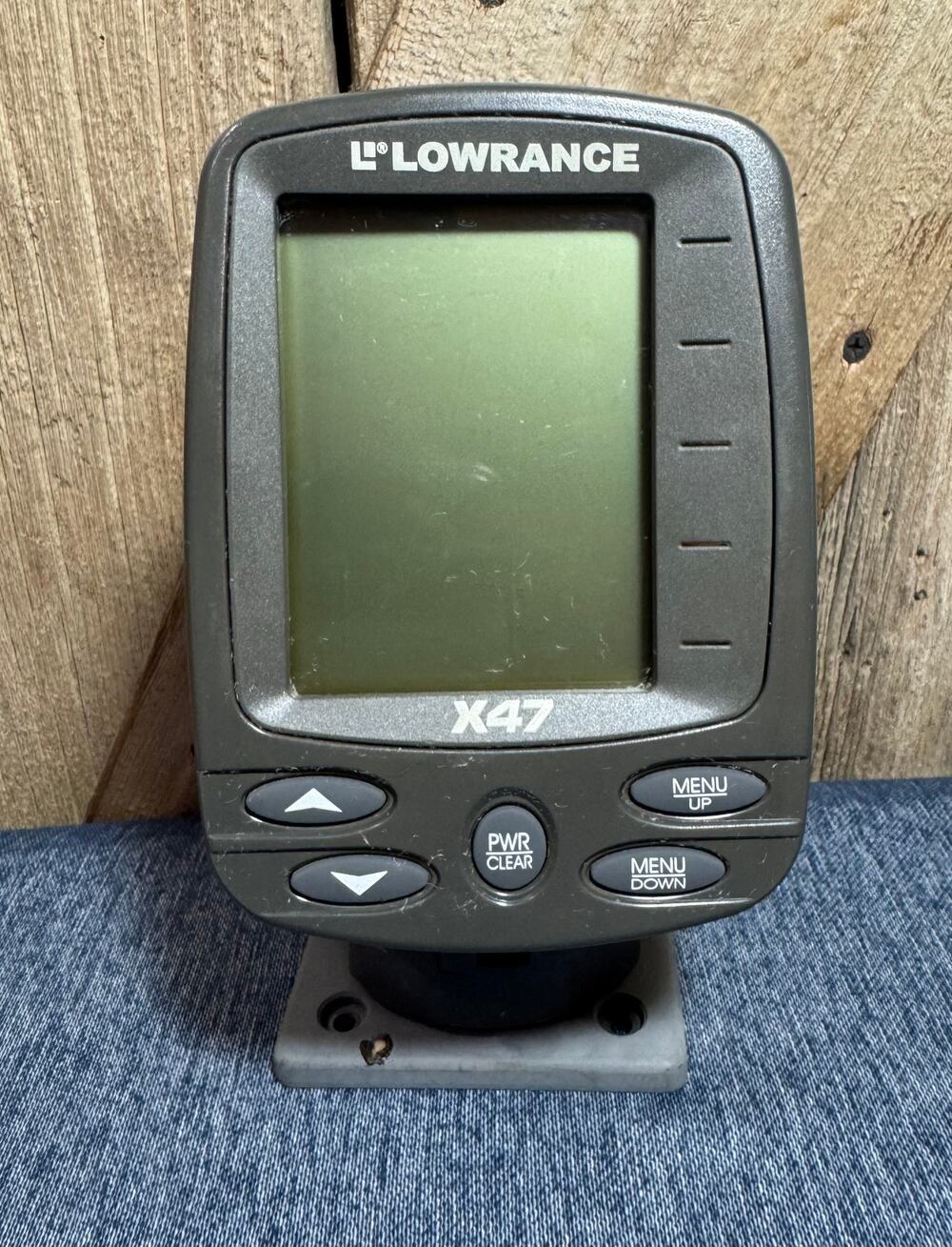 Vintage Lowrance X47 Fishfinder SuperTwist LCD Screen W/Mounting Base *Untested*